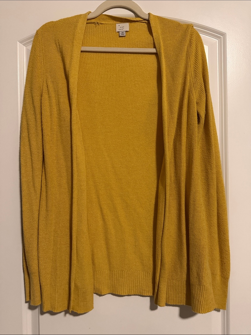 a new day Mustard Yellow Open-Front Women's Cardigan